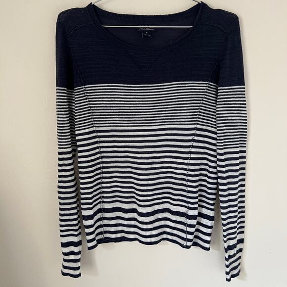 Lucky Brand Live In Love Striped Sweater Size S - Picture 2 of 6